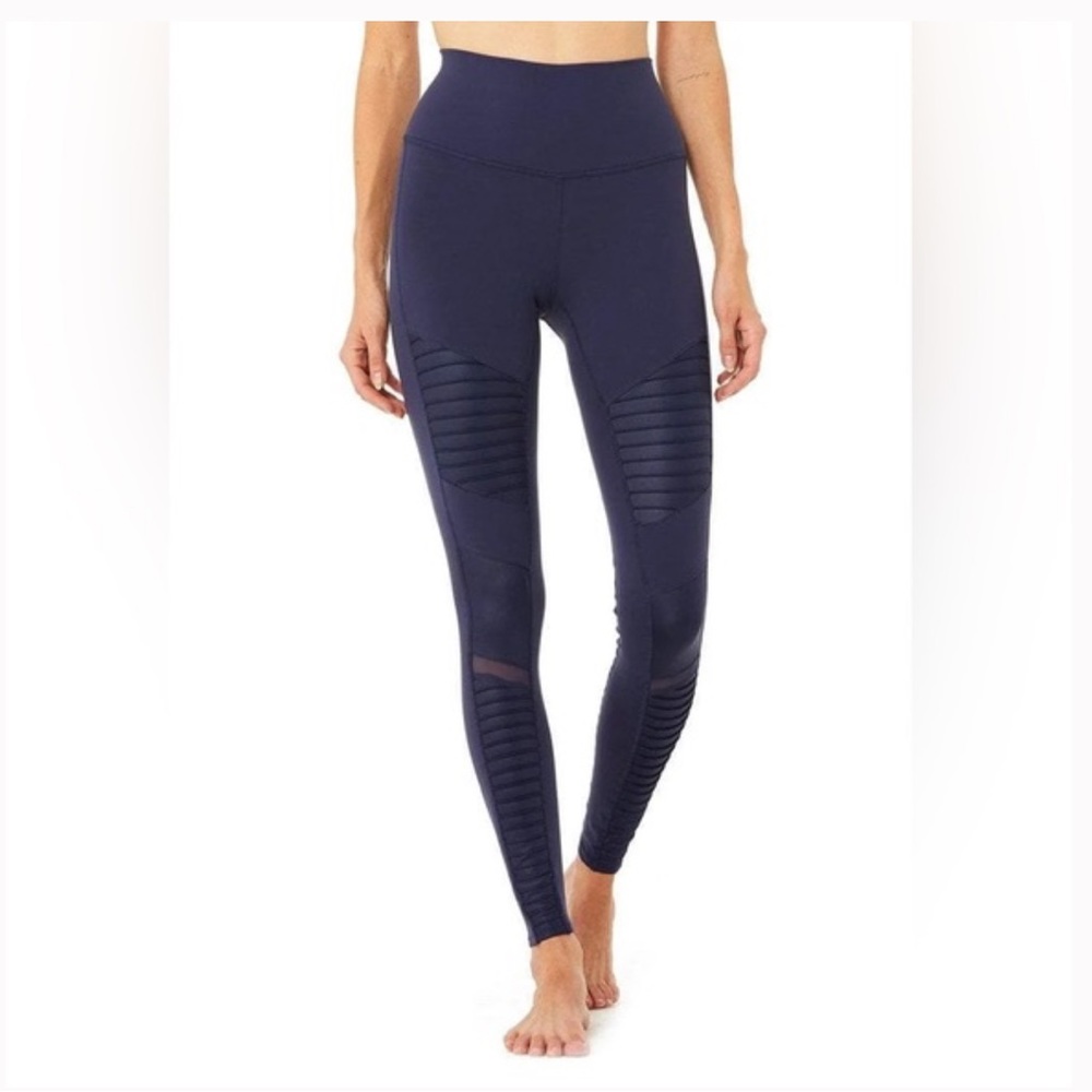 Alo Navy Blue Moto Legging